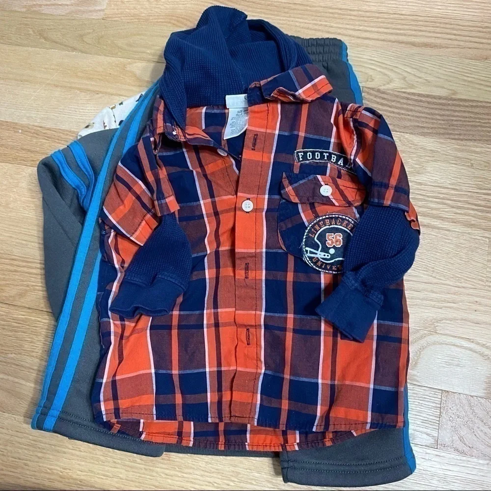 2T Fall Winter Boy Bundle Basketball Garanimals Fox Sweatshirt Thermal Button